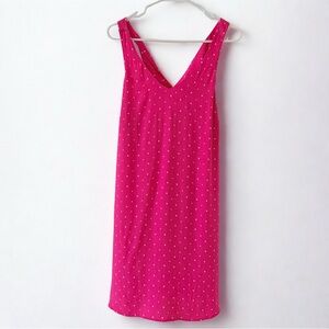 LOFT Pink Polka Dot V-Neck Tank Mini Dress Size Sm NWT - Lined, 19" PTP